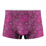 Pink Paisley Pattern Print Men's Boxer Briefs