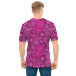 Pink Paisley Pattern Print Men's T-Shirt