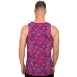 Pink Paisley Pattern Print Men's Tank Top