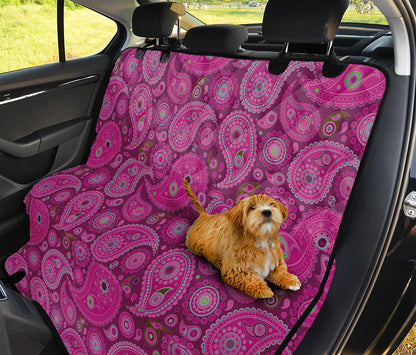 Pink Paisley Pattern Print Pet Car Back Seat Cover