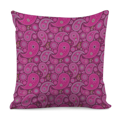 Pink Paisley Pattern Print Pillow Cover