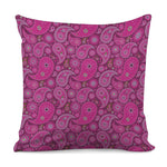 Pink Paisley Pattern Print Pillow Cover