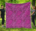 Pink Paisley Pattern Print Quilt