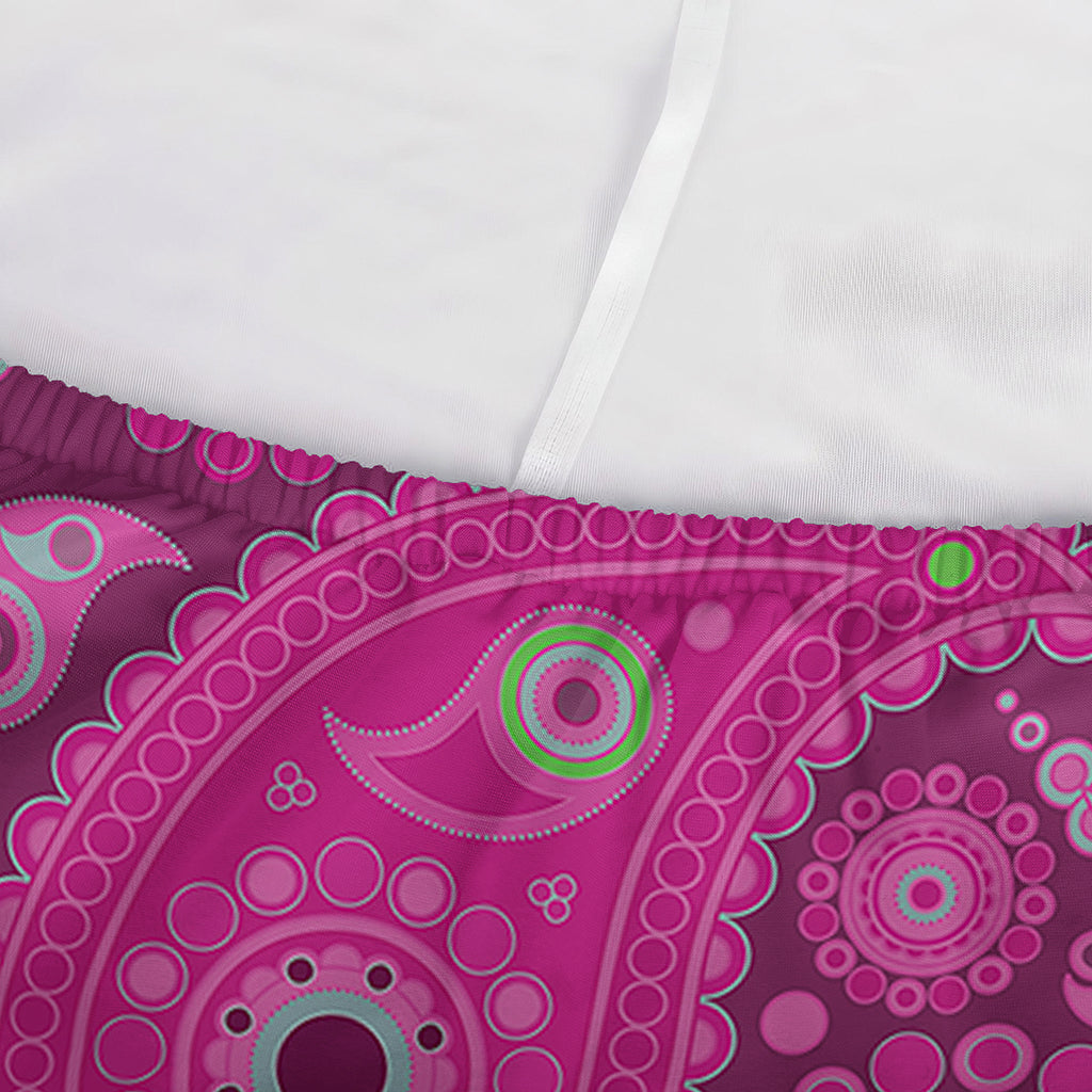 Pink Paisley Pattern Print Sofa Cover