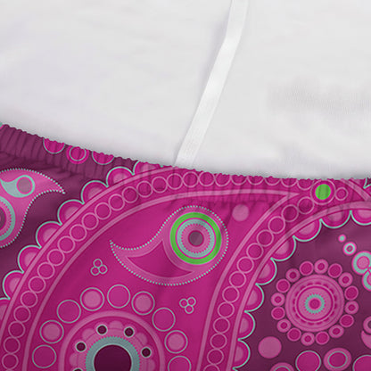 Pink Paisley Pattern Print Sofa Cover