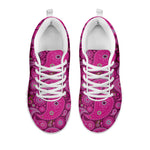 Pink Paisley Pattern Print White Sneakers