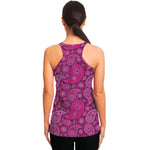 Pink Paisley Pattern Print Women's Racerback Tank Top