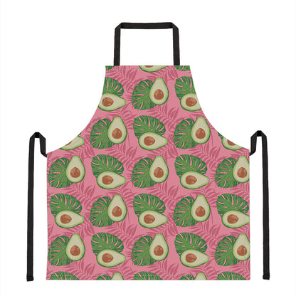 Pink Palm Leaf Avocado Print Apron