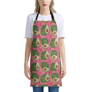 Pink Palm Leaf Avocado Print Apron