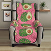 Pink Palm Leaf Avocado Print Armchair Protector