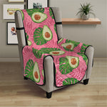 Pink Palm Leaf Avocado Print Armchair Protector