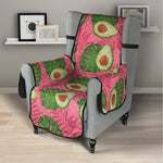 Pink Palm Leaf Avocado Print Armchair Protector