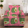 Pink Palm Leaf Avocado Print Armchair Slipcover