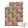 Pink Palm Leaf Avocado Print Blanket