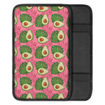 Pink Palm Leaf Avocado Print Car Center Console Cover