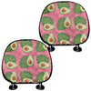 Pink Palm Leaf Avocado Print Car Headrest Covers