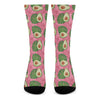 Pink Palm Leaf Avocado Print Crew Socks