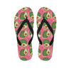 Pink Palm Leaf Avocado Print Flip Flops