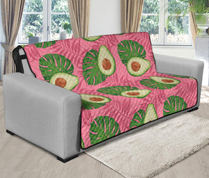 Pink Palm Leaf Avocado Print Futon Protector