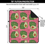 Pink Palm Leaf Avocado Print Futon Protector