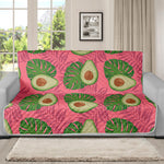 Pink Palm Leaf Avocado Print Futon Protector