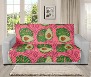 Pink Palm Leaf Avocado Print Futon Protector