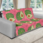 Pink Palm Leaf Avocado Print Futon Protector