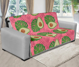 Pink Palm Leaf Avocado Print Futon Protector