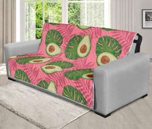 Pink Palm Leaf Avocado Print Futon Protector