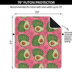 Pink Palm Leaf Avocado Print Futon Protector