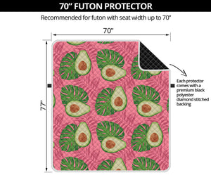 Pink Palm Leaf Avocado Print Futon Protector