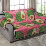 Pink Palm Leaf Avocado Print Loveseat Protector