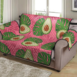 Pink Palm Leaf Avocado Print Loveseat Protector