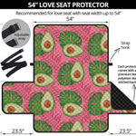 Pink Palm Leaf Avocado Print Loveseat Protector