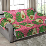 Pink Palm Leaf Avocado Print Loveseat Protector