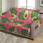 Pink Palm Leaf Avocado Print Loveseat Protector