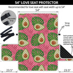 Pink Palm Leaf Avocado Print Loveseat Protector