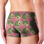 Pink Palm Leaf Avocado Print Men's Boxer Briefs