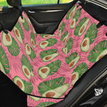 Pink Palm Leaf Avocado Print Pet Car Back Seat Cover