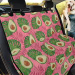 Pink Palm Leaf Avocado Print Pet Car Back Seat Cover