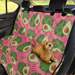 Pink Palm Leaf Avocado Print Pet Car Back Seat Cover