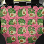 Pink Palm Leaf Avocado Print Pet Car Back Seat Cover