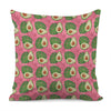 Pink Palm Leaf Avocado Print Pillow Cover