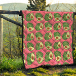 Pink Palm Leaf Avocado Print Quilt