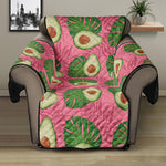 Pink Palm Leaf Avocado Print Recliner Protector