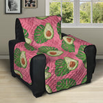 Pink Palm Leaf Avocado Print Recliner Protector