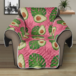 Pink Palm Leaf Avocado Print Recliner Protector