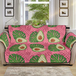 Pink Palm Leaf Avocado Print Sofa Protector