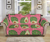 Pink Palm Leaf Avocado Print Sofa Protector