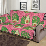 Pink Palm Leaf Avocado Print Sofa Protector